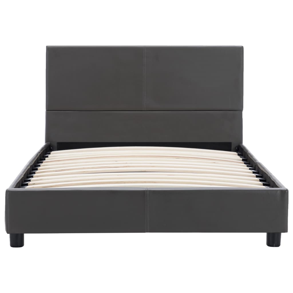 Cadre de lit en similicuir gris 100x200 cm