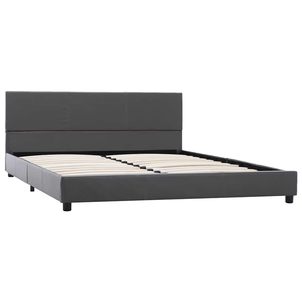 Bettgestell Grau Kunstleder 160x200 cm