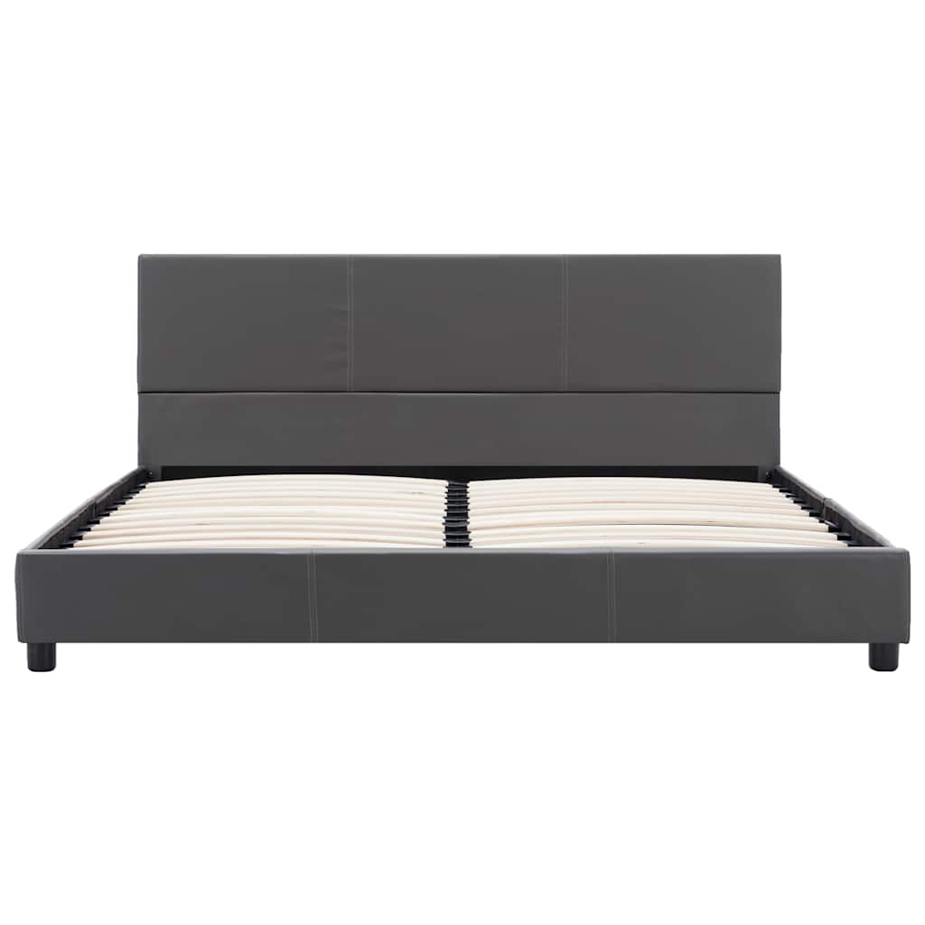 Bettgestell Grau Kunstleder 160x200 cm
