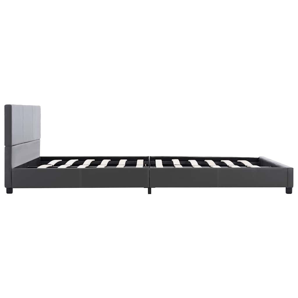 Bettgestell Grau Kunstleder 160x200 cm