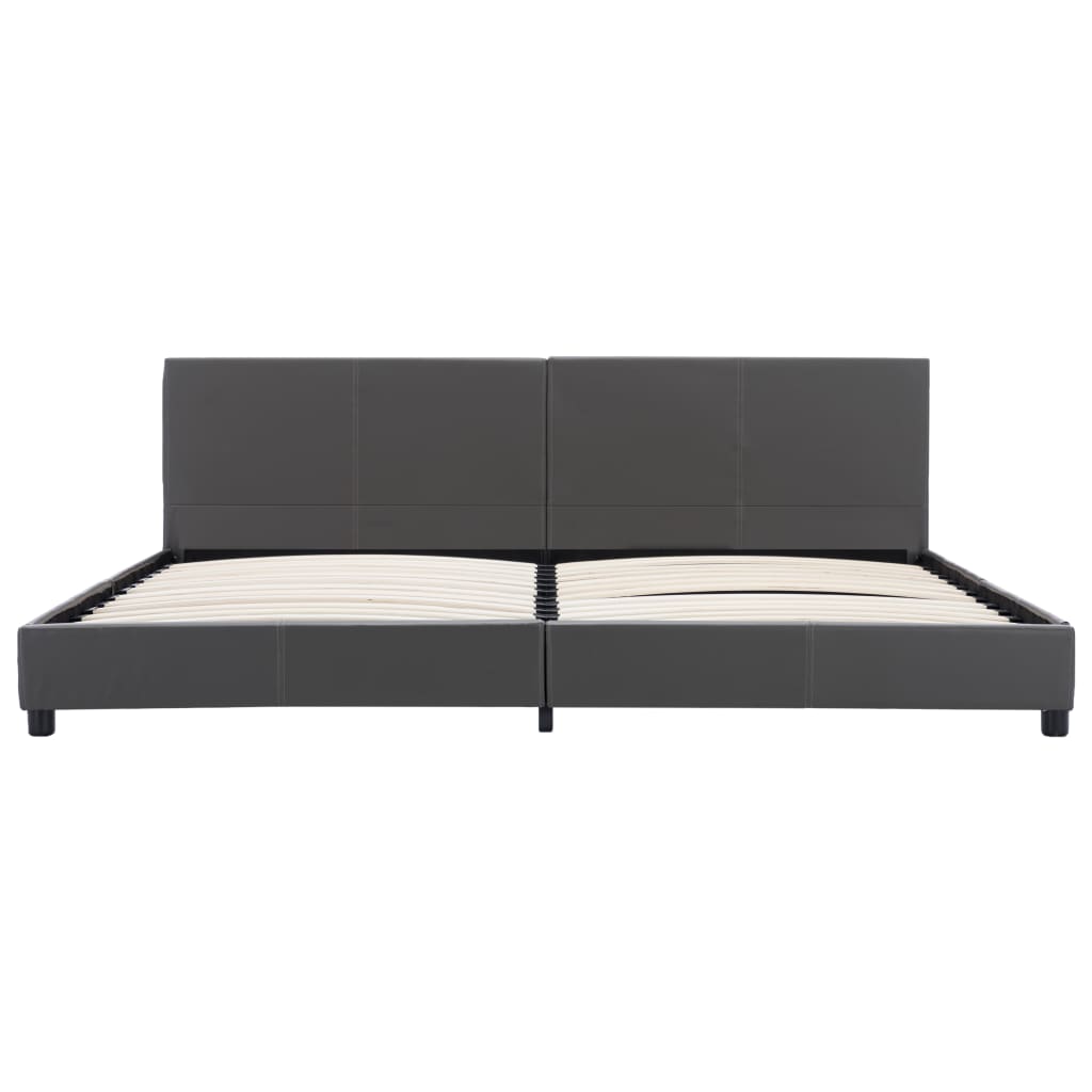 Cadre de lit simili cuir gris 180x200 cm