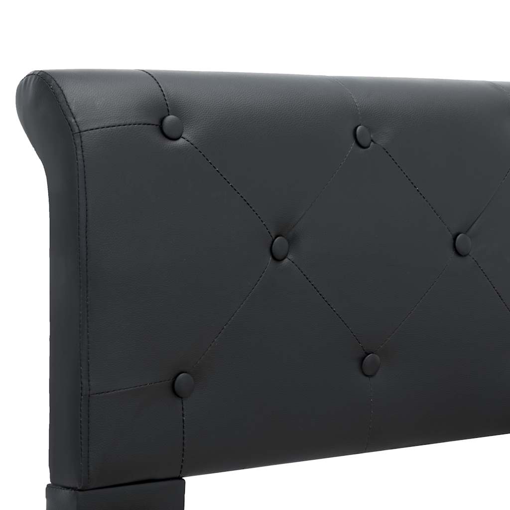 Bettgestell Schwarz Kunstleder 140 × 200 cm