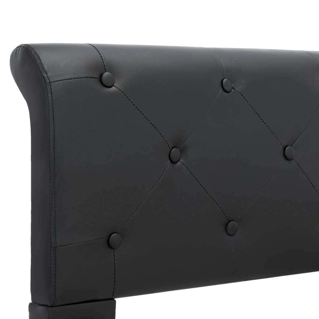 Bettgestell Schwarz Kunstleder 160 × 200 cm