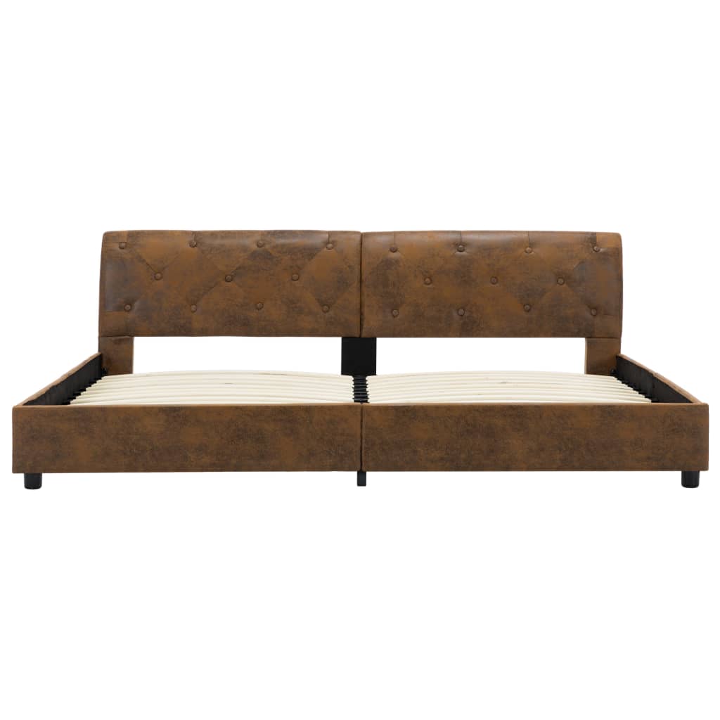 Bettgestell Braun Wildleder-Optik 180 × 200 cm