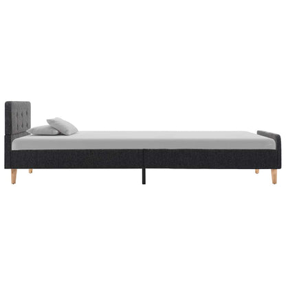 Bettgestell Dunkelgrau Sackleinen 90x200 cm