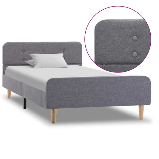 Bettgestell Hellgrau Stoff 90x200 cm