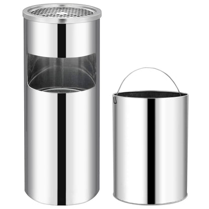 Mülleimer mit Aschenbecher 30 L Edelstahl
