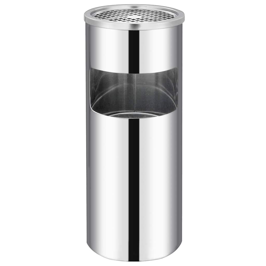 Mülleimer mit Aschenbecher 30 L Edelstahl