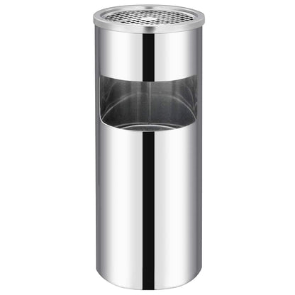 Mülleimer mit Aschenbecher 30 L Edelstahl