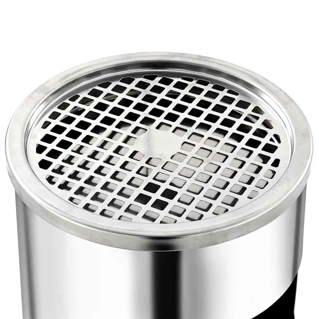 Mülleimer mit Aschenbecher 30 L Edelstahl