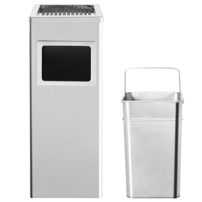 Mülleimer mit Aschenbecher 36 L Edelstahl