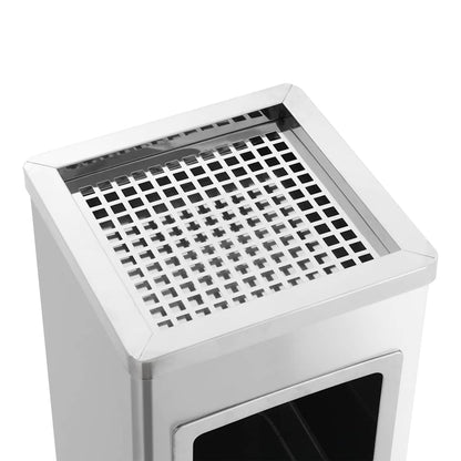 Mülleimer mit Aschenbecher 36 L Edelstahl