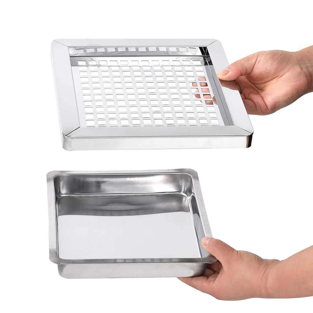 Mülleimer mit Aschenbecher 36 L Edelstahl
