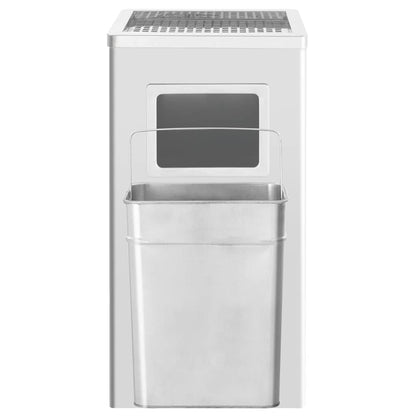 Mülleimer mit Aschenbecher 45 L Edelstahl