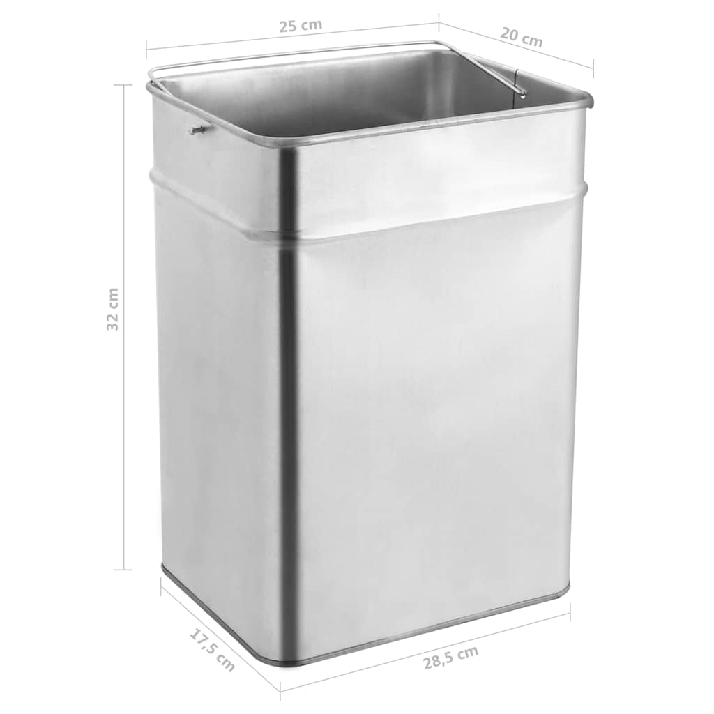 Mülleimer mit Aschenbecher 45 L Edelstahl