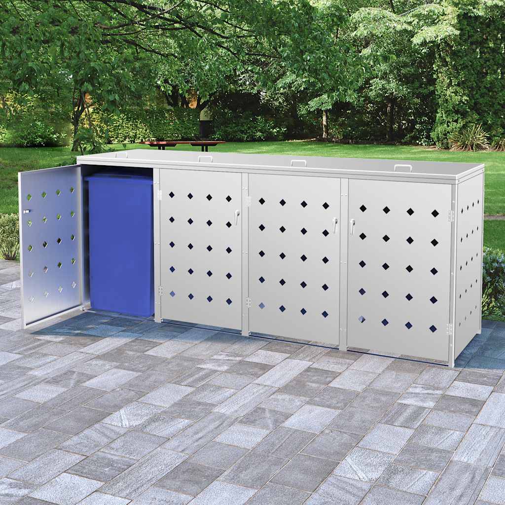 Mülltonnenbox für 4 Tonnen 240 L Edelstahl