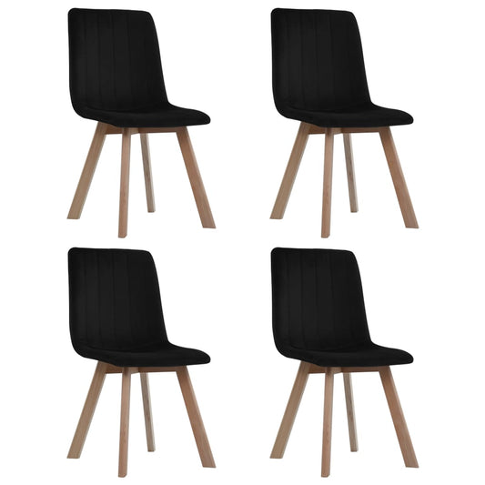Esszimmerstühle 4 Stk. Schwarz Samt