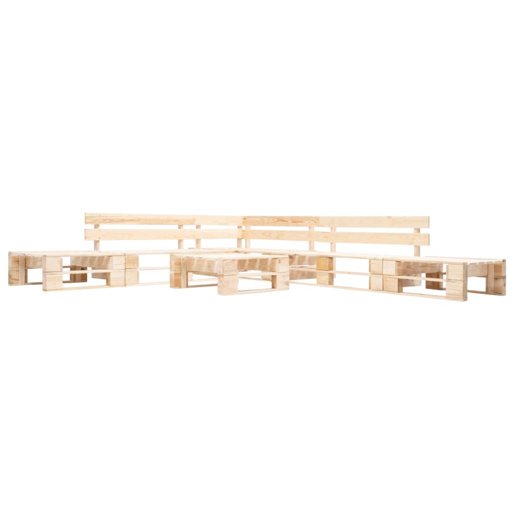 6-tlg. Paletten-Lounge-Set mit Kissen in Grau Holz