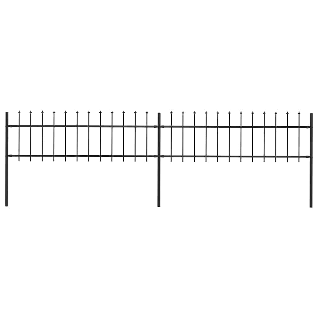 Gartenzaun mit Speerspitze Stahl 337 x 60 cm Schwarz