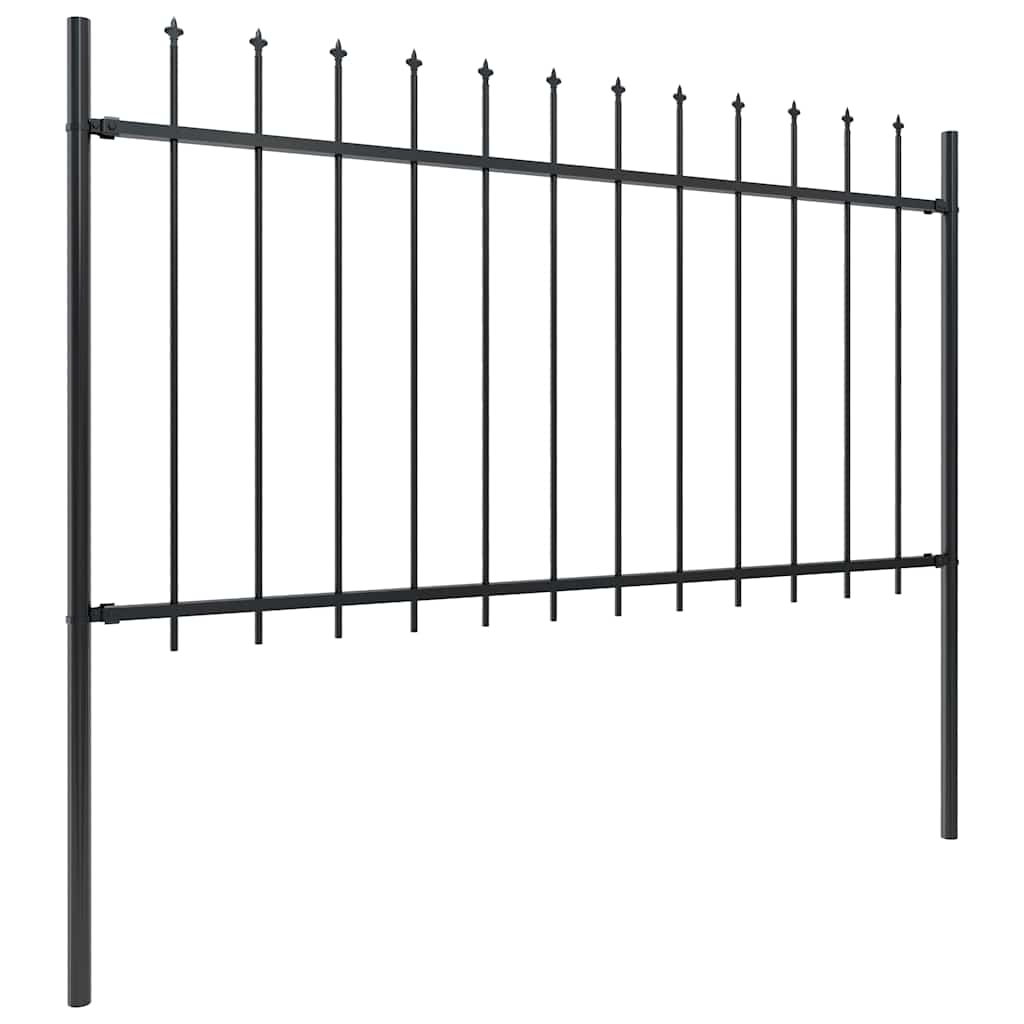 Gartenzaun mit Speerspitze Stahl 671 x 100 cm Schwarz