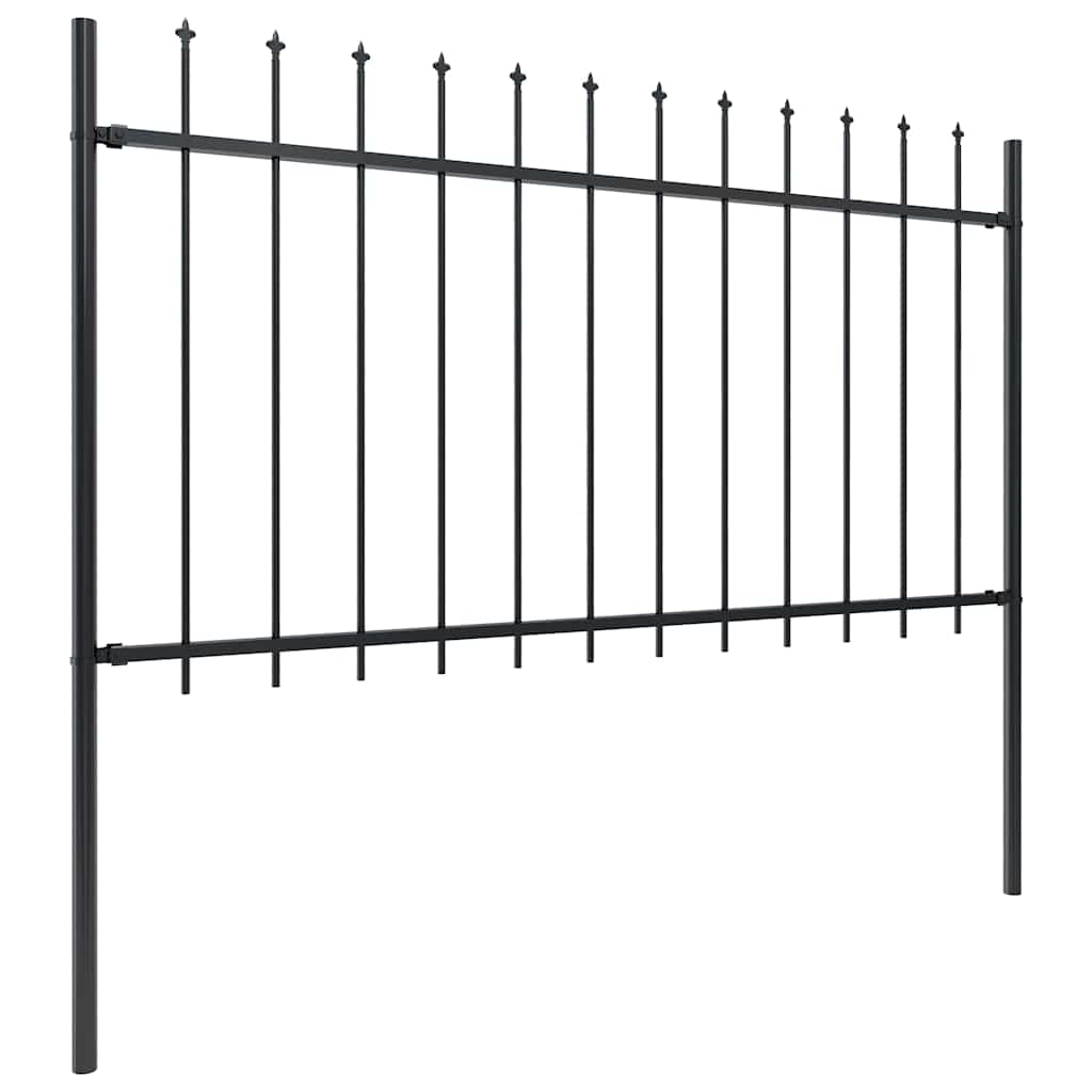 Gartenzaun mit Speerspitze Stahl 671 x 100 cm Schwarz