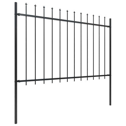 Gartenzaun mit Speerspitze Stahl 337 x 120 cm Schwarz