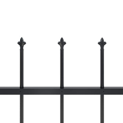 Gartenzaun mit Speerspitze Stahl 504 x 120 cm Schwarz