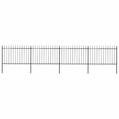 Gartenzaun mit Speerspitze Stahl 671 x 120 cm Schwarz