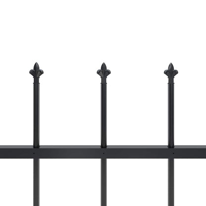 Gartenzaun mit Speerspitze Stahl 838 x 120 cm Schwarz