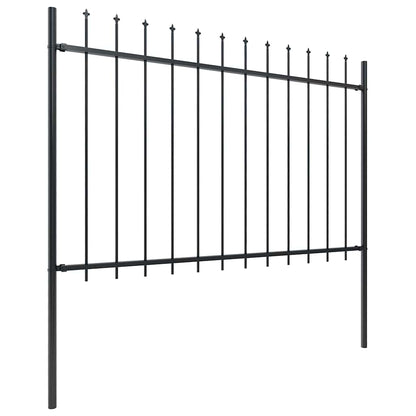 Gartenzaun mit Speerspitze Stahl 1005 x 120 cm Schwarz