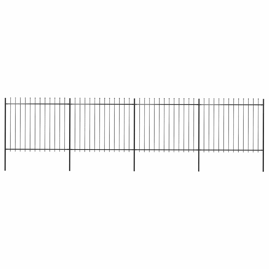 Gartenzaun mit Speerspitze Stahl 671 x 150 cm Schwarz