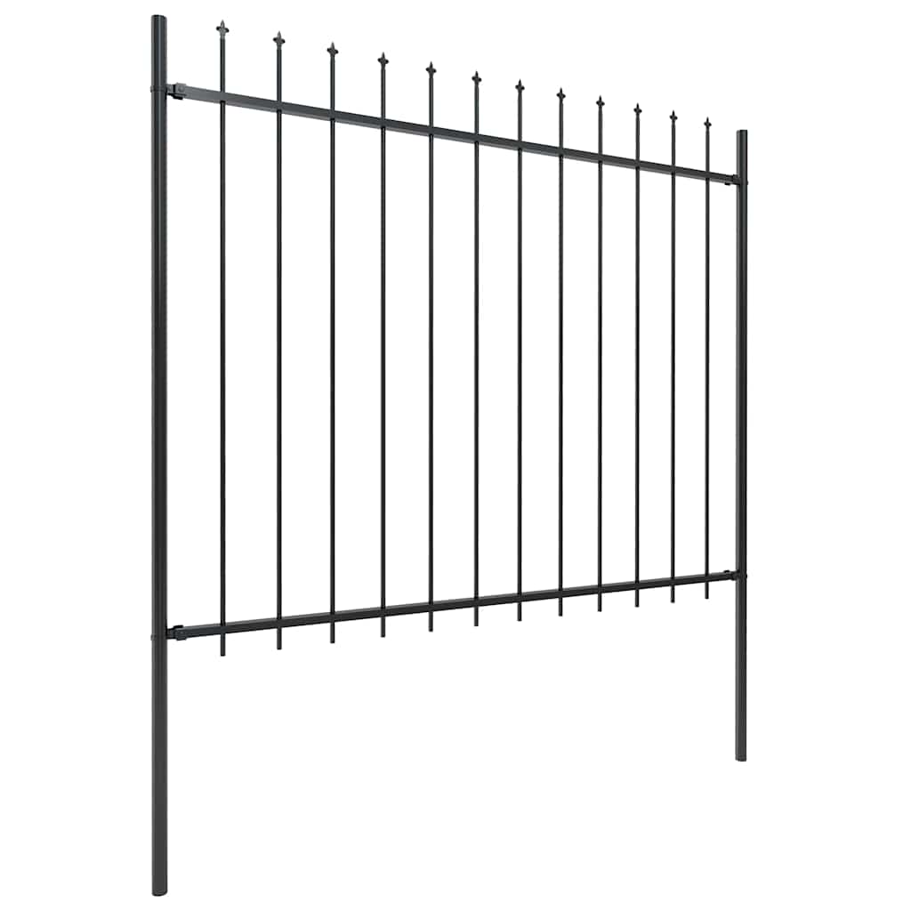 Gartenzaun mit Speerspitze Stahl 1172 x 150 cm Schwarz