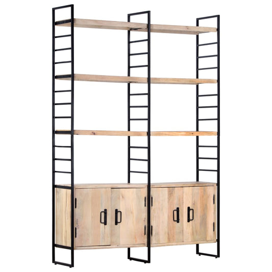 Bibliothèque 4 niveaux 124x30x180 cm en bois de manguier massif