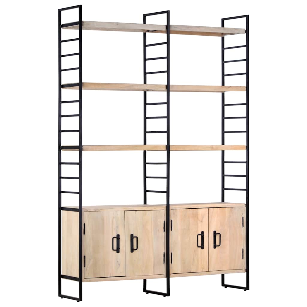 Bücherregal 4 Etagen 124x30x180 cm Mango Massivholz
