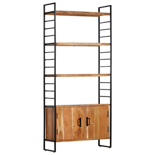 Bibliothèque 4 niveaux 80x30x180 cm en bois d'acacia massif