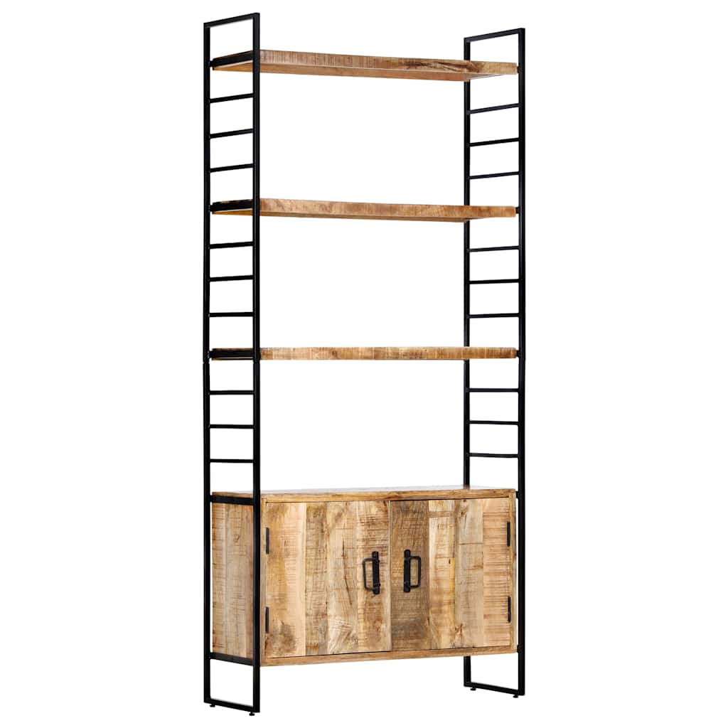 Bücherregal 4 Ebenen 80x30x180 cm Raues Mangoholz