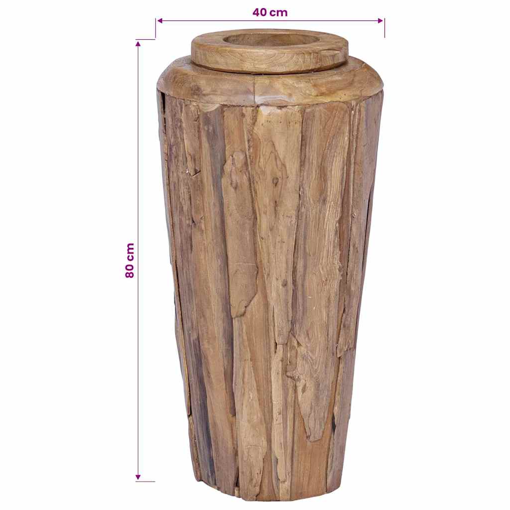 Deko-Vase 40 x 80 cm Massivholz Teak