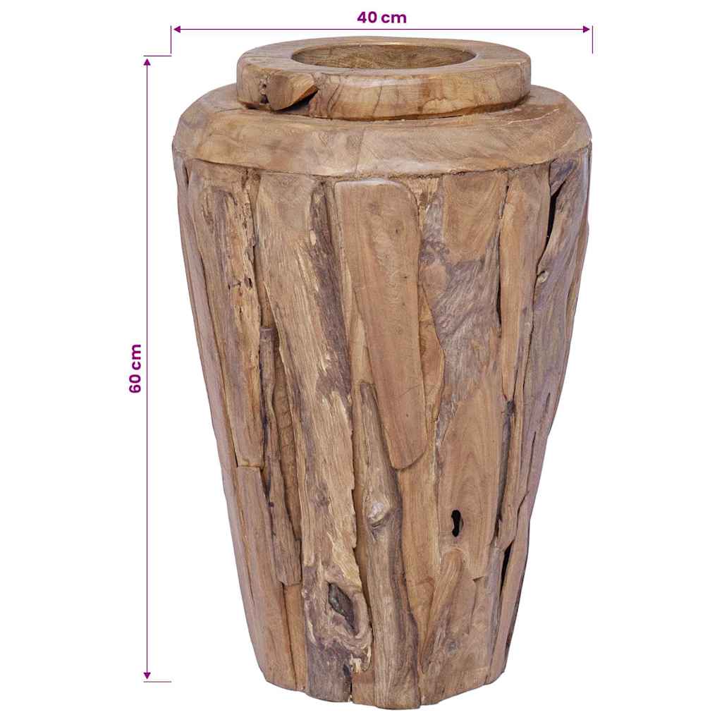 Deko-Vase 40 x 60 cm Massivholz Teak