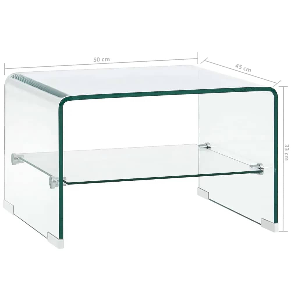 Couchtisch Transparent 50×45×33 cm Hartglas