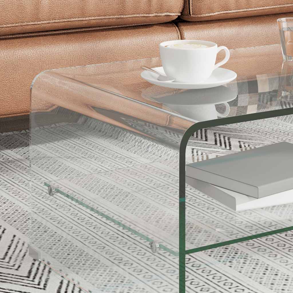 Couchtisch Transparent 98×45×31 cm Hartglas