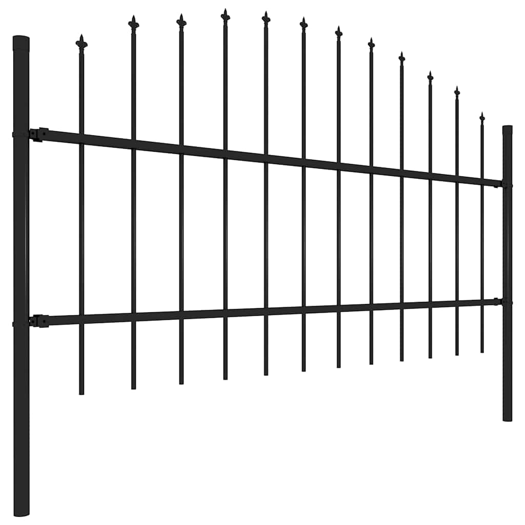Gartenzaun mit Speerspitze Stahl 1172 x 100 cm Schwarz