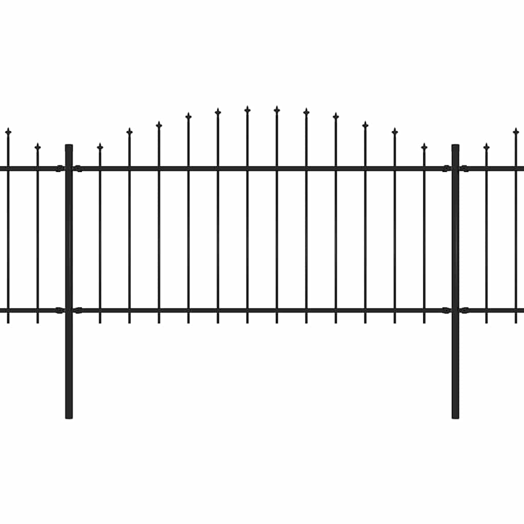 Gartenzaun mit Speerspitze Stahl 337 x 150 cm Schwarz