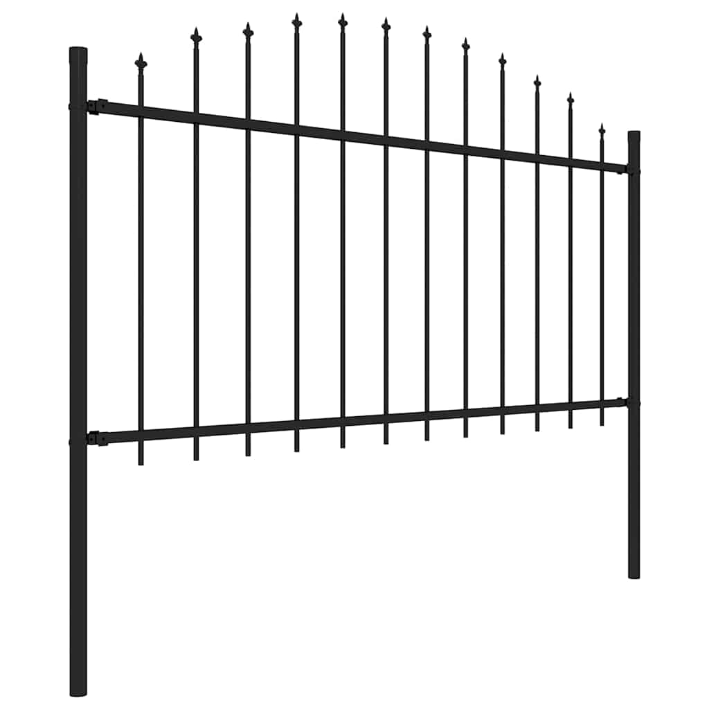 Gartenzaun mit Speerspitze Stahl 337 x 150 cm Schwarz