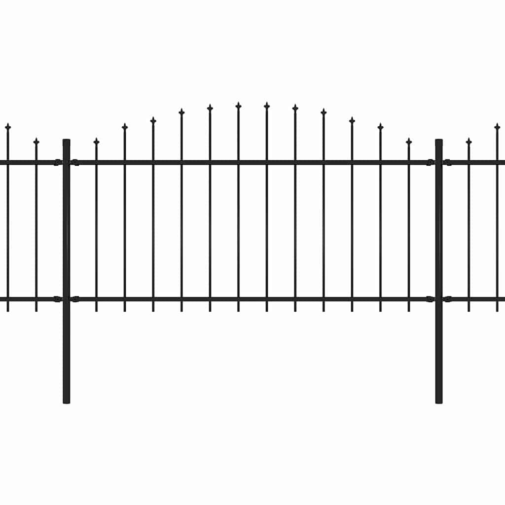 Gartenzaun mit Speerspitze Stahl 504 x 150 cm Schwarz