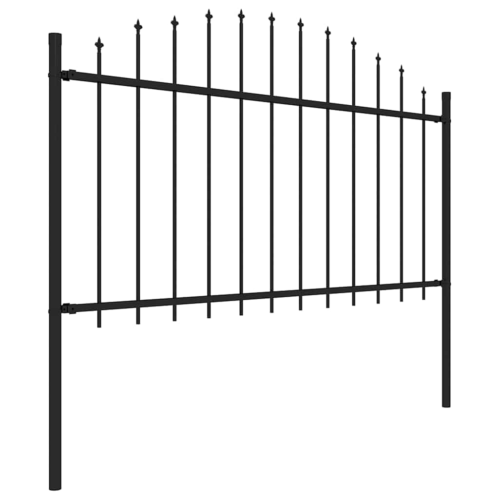 Gartenzaun mit Speerspitze Stahl 1506 x 150 cm Schwarz