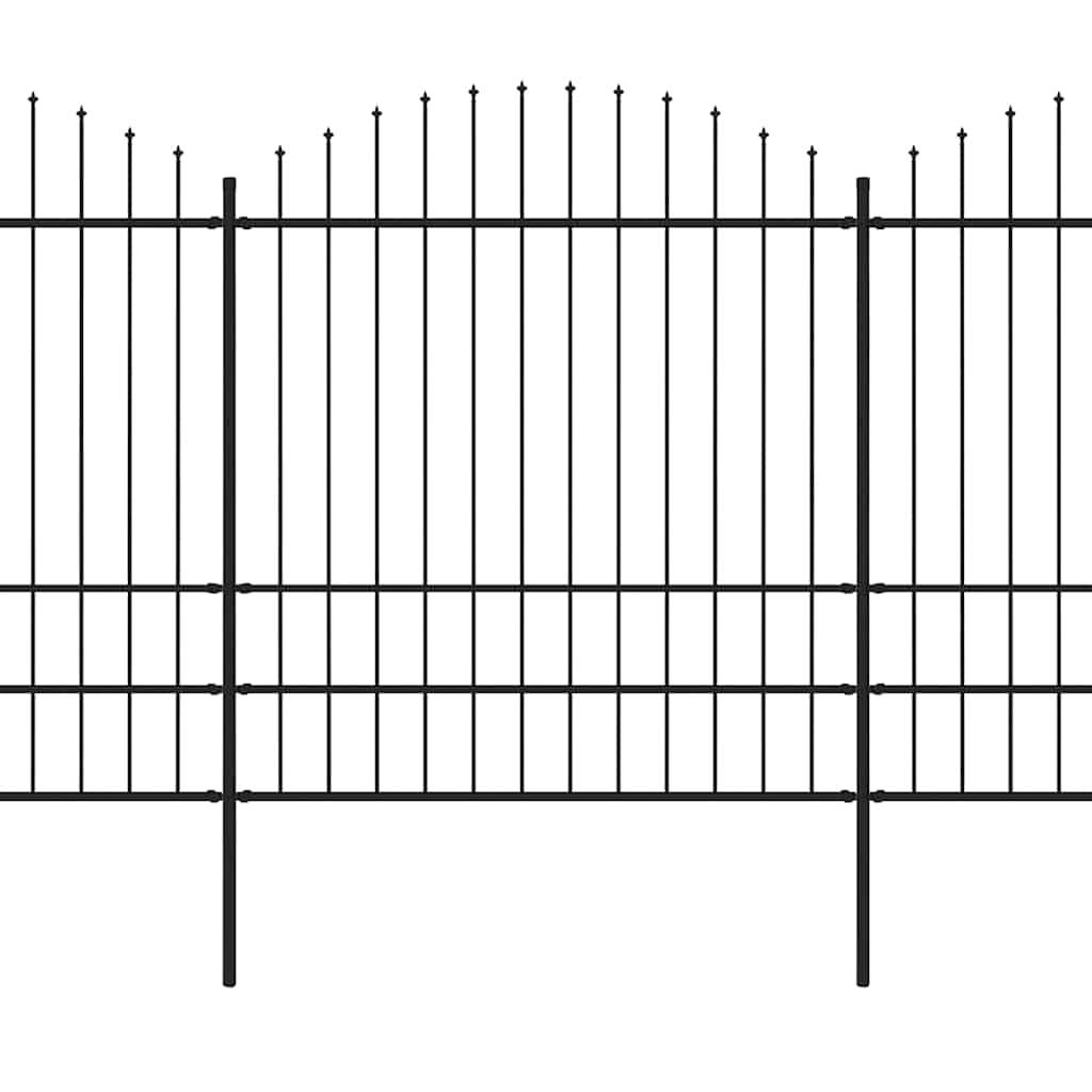 Gartenzaun mit Speerspitze Stahl 359 x 200 cm Schwarz