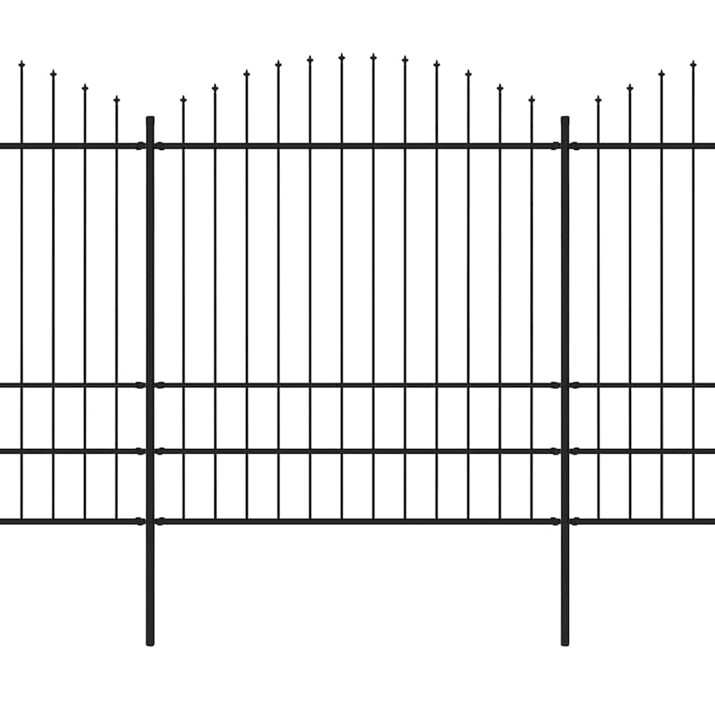 Gartenzaun mit Speerspitze Stahl 337 x 200 cm Schwarz