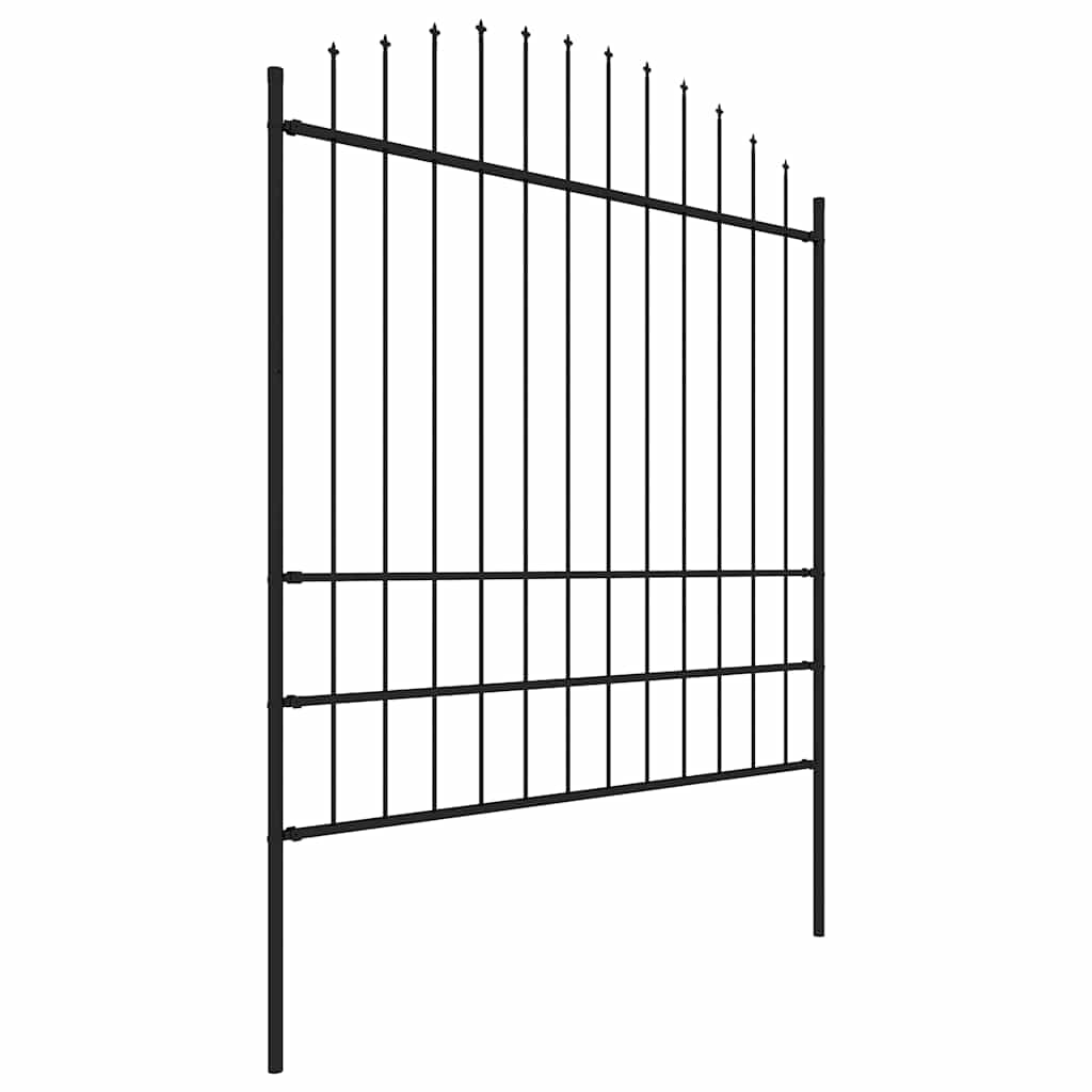 Gartenzaun mit Speerspitze Stahl 504 x 200 cm Schwarz