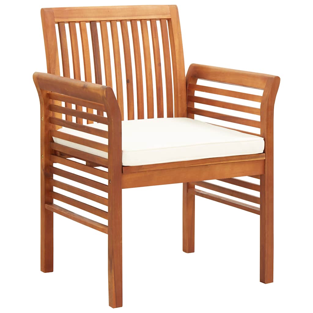 Garten-Essstühle mit Sitzpolster 2 Stk. Akazie Massivholz
