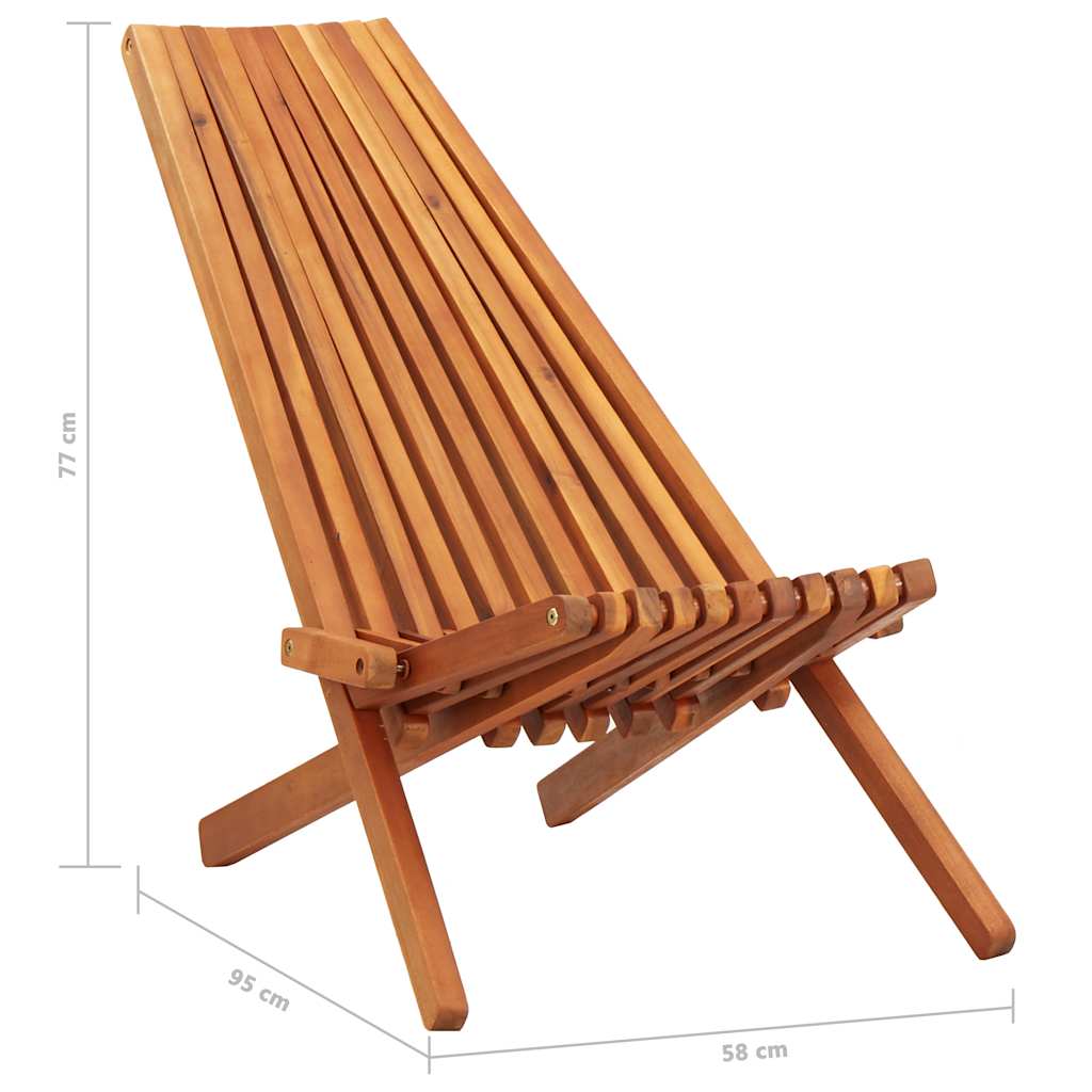 Klappbare Gartenliegen, 2 Stück, aus massivem Akazienholz